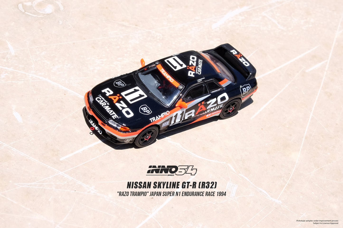 INNO64 1/64 NISSAN SKYLINE GT-R (R32) #11 "RAZO TAMPIO" Japan Super N1 Endurance Race 1994 IN64-R32-RAZO