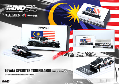 INNO64 1/64 Toyota SPRINTER TRUENO AE86 Tuned by "TEC-ART'S" @TRACKERZ DAY MALAYSIA EVENT MODEL IN64-AE86T-TECARTS