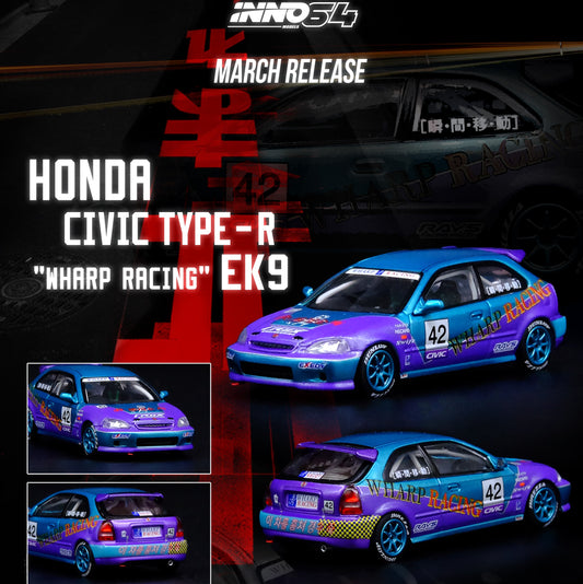 INNO64 1/64 HONDA CIVIC TYPE-R EK9  “WHARP RACING" IN64-EK9-JDM12