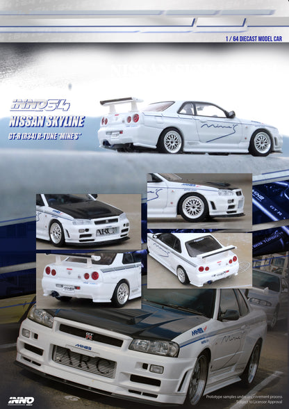 INNO64 1/64 NISSAN SKYLINE GT-R (R34) R-Tune Tuned by "MINE'S" IN64-R34RT-MINES