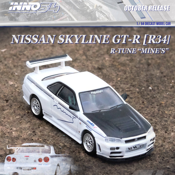 INNO64 1/64 NISSAN SKYLINE GT-R (R34) R-Tune Tuned by "MINE'S" IN64-R34RT-MINES