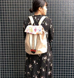 mis zapatos Floral Skirt Nylon Backpack - Beige