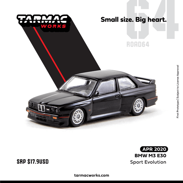 Tarmac Works 1/64 ROAD64 BMW M3 E30 Sport Evolution T64-009-BLK