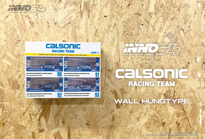 INNO64 1/64 NISSAN SKYLINE GTR (R32) CALSONIC RACING TEAM BOX SET (4 models box set from JTC 1990 to 1993 with acrylic case and special packaging) LIMITED PRODUCTION SERIES IN64-R32-CASET