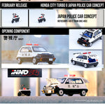 INNO64 1/64 HONDA CITY TURBO II Japanese Police Car Concept Livery With MOTOCOMPO IN64-CITYII-JPCC