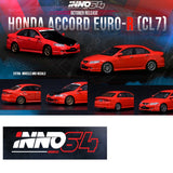 INNO64 1/64 HONDA ACCORD Euro-R CL7 Milano Red With extra wheels and Decals IN64-CL7-RED
