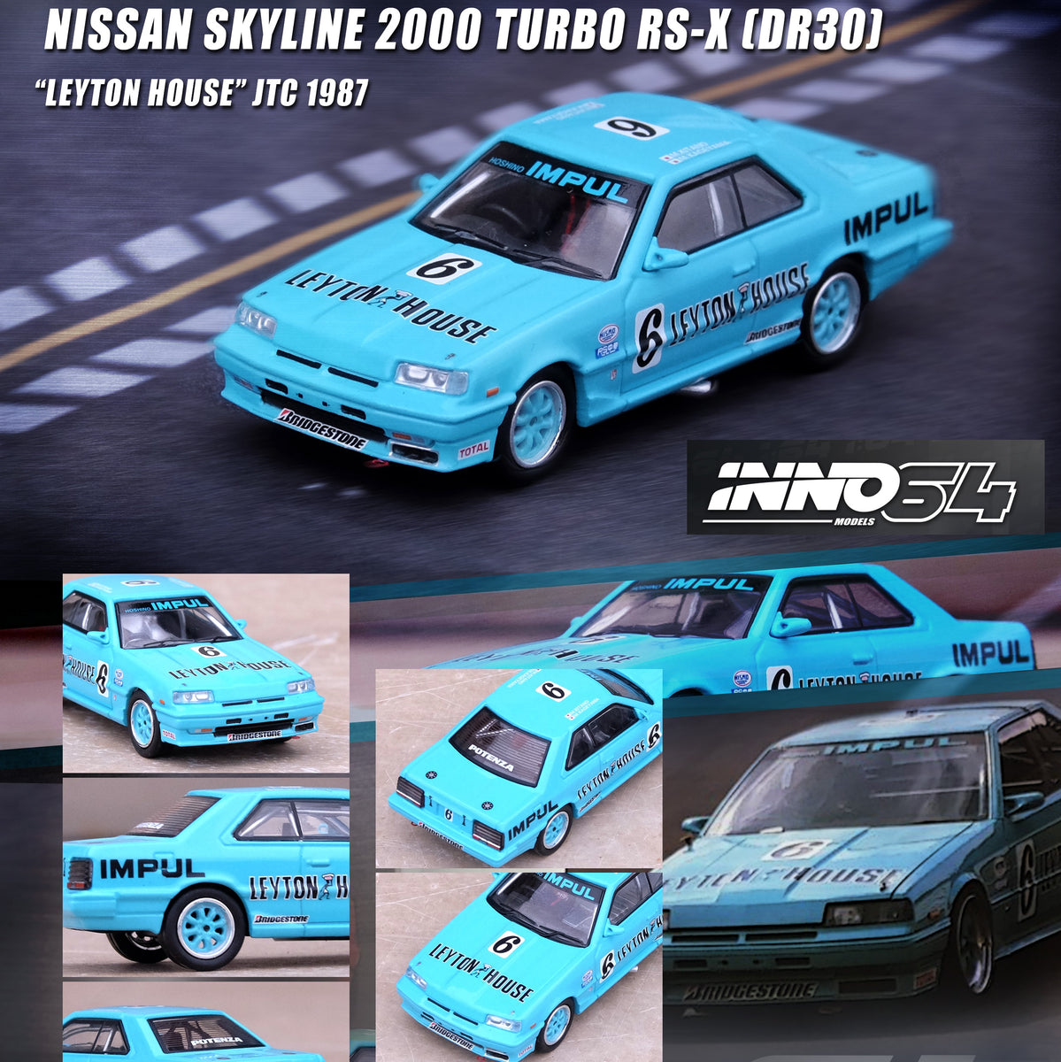 INNO64 1/64 NISSAN SKYLINE 2000 Turbo RSX (HR31) 6 "LEYTON HOUSE" JT