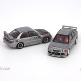 INNO64 1/64 MITSUBISHI LANCER EVOLUTION 3 GSR Metallic Grey With Extra Decals and Extra Wheels IN64-EVO3-MG