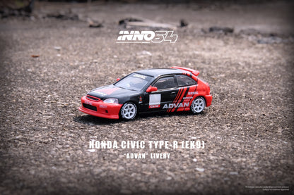 INNO64 1/64 HONDA CIVIC TYPE-R (EK9) "ADVAN" Livery IN64-EK9-AD