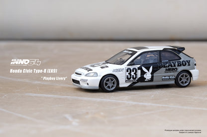 INNO64 1/64 HONDA CIVIC TYPR-R (EK9) "PLAYBOY" Livery IN64-EK9-PB