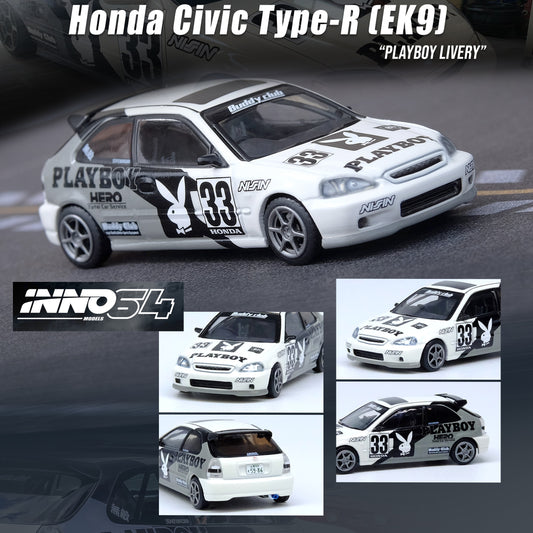 INNO64 1/64 HONDA CIVIC TYPR-R (EK9) "PLAYBOY" Livery IN64-EK9-PB