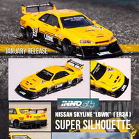 INNO64-R 1/64 RESIN NISSAN SKYLINE "LBWK" (ER34) SUPER SILHOUETTE YELLOW Limited Produced Quantity IN64R-R34-YL