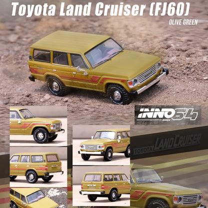 INNO64 1/64 TOYOTA LAND CRUISER FJ60 Olive Green IN64-FJ60-OLGR
