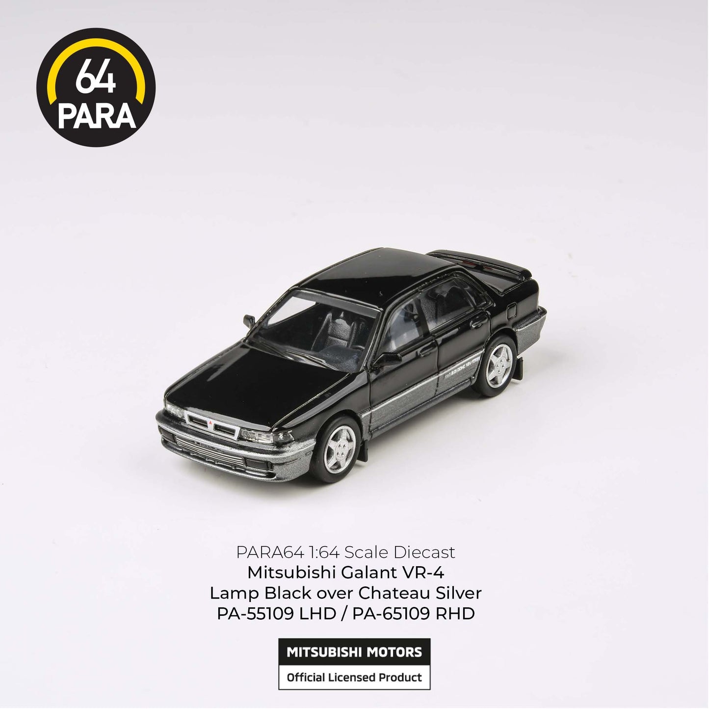 PARA64 1/64 1998 Mitsubishi Galant VR-4 Lamp Black over Chateau Silver LHD PA-55109