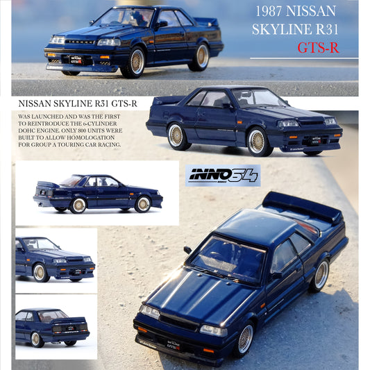 INNO64 1/64 NISSAN SKYLINE GTS-R (R31) Dark Blue IN64-R31-DB