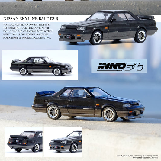 INNO64 1/64 NISSAN SKYLINE GTS-R (R31) Black/Gun Metal IN64-R31-BGM