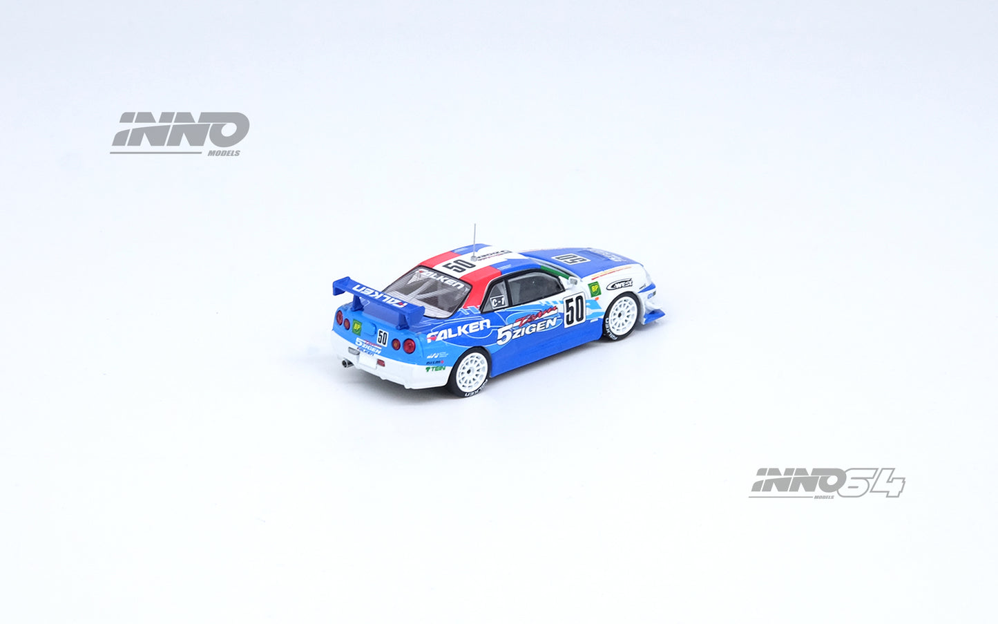 INNO64 1/64 NISSAN SKYLINE GT-R (R34) #50 "5ZIGEN FALKEN" Super Taikyu 2000 N1 Championship Winner IN64-R34-5ZFAL