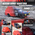 INNO64 1/64 NISSAN SUNNY HAKOTORA "09 RACING" DECEPCIONEZ Special Packaging and Key Chain gift included IN64-HKT-09RAD