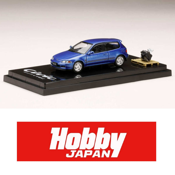 HOBBY JAPAN 1/64 Honda CIVIC (EG6) SiR Ⅱ with Engine Display Model Blue HJ641017GBL