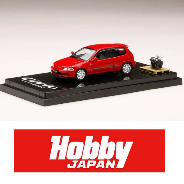 HOBBY JAPAN 1/64 Honda CIVIC (EG6) SiR Ⅱ with Engine Display Model Red HJ641017GR