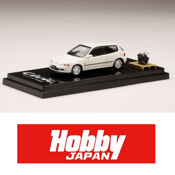 HOBBY JAPAN 1/64 Honda CIVIC (EG6) SiR Ⅱ with Engine Display Model White HJ641017GW