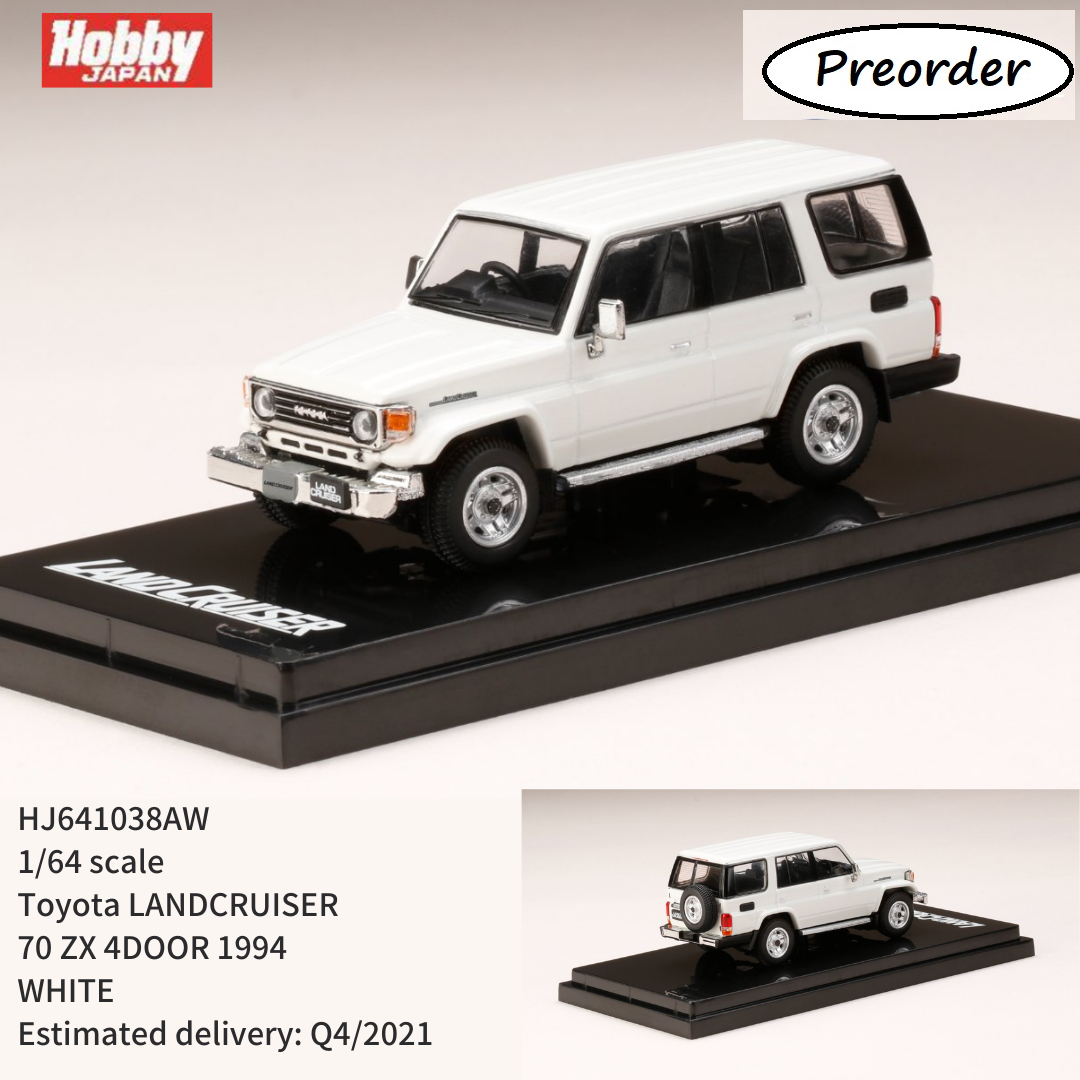 HOBBY JAPAN 1/64 Toyota LANDCRUISER 70 ZX 4DOOR 1994 WHITE HJ641038AW