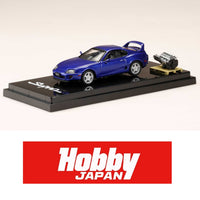 HOBBY JAPAN 1/64 Toyota SUPRA RZ (A80) with Engine Display Model Blue HJ641042ABL