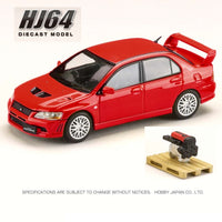 HOBBY JAPAN 1/64 MITSUBISHI LANCER GSR EVOLUTION 7 with Engine Display Model Red HJ641054R