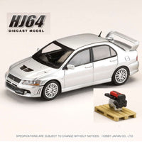 HOBBY JAPAN 1/64 MITSUBISHI LANCER GSR EVOLUTION 7 with Engine Display Model Silver HJ641054S