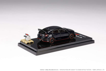 HOBBY JAPAN 1/64 Honda CIVIC TYPE R (FK8) 2017 with Engine Display Model Crystal Black Pearl HJ641055ABK