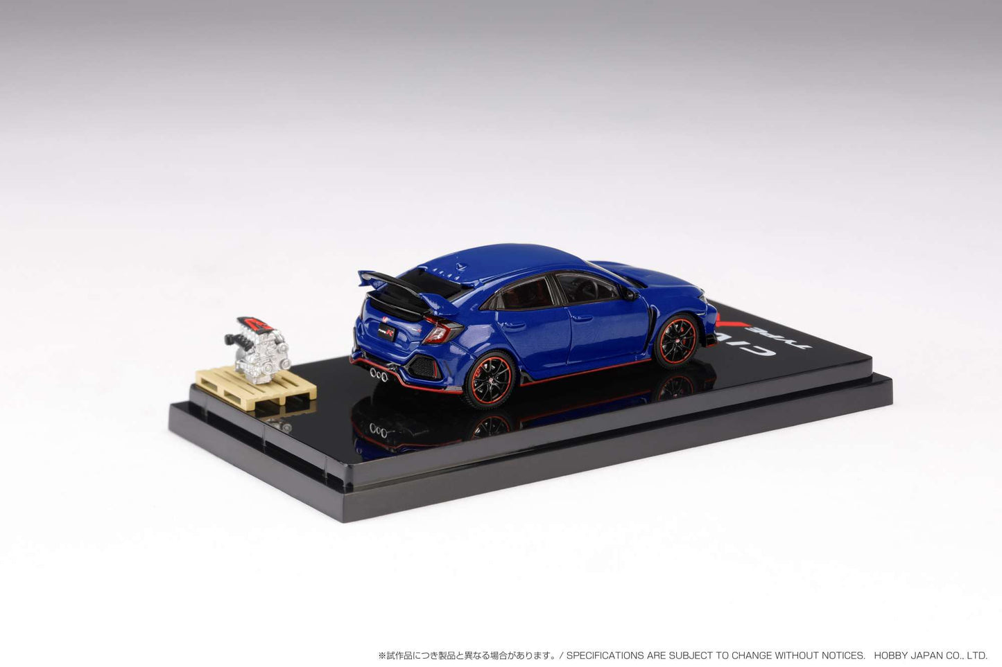 HOBBY JAPAN 1/64 Honda CIVIC TYPE R (FK8) 2017 with Engine Display Model Brilliant Sporty Blue Metallic HJ641055ABL
