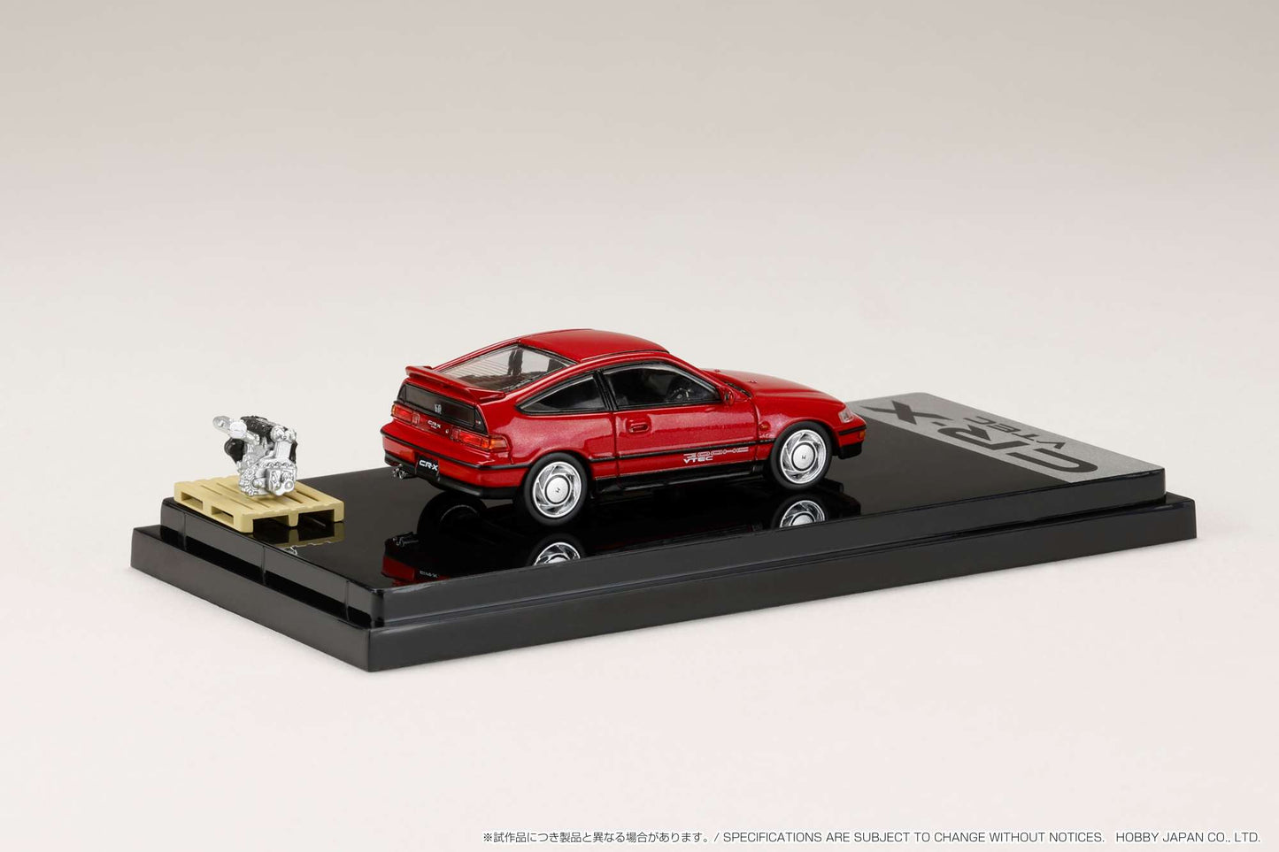 HOBBY JAPAN 1/64 Honda CR-X SiR (EF8) 1989 with Engine Display Model RED PEARL HJ642005R