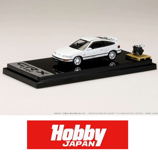 HOBBY JAPAN 1/64 Honda CR-X SiR (EF8) 1989 with Engine Display Model WHITE HJ642005W