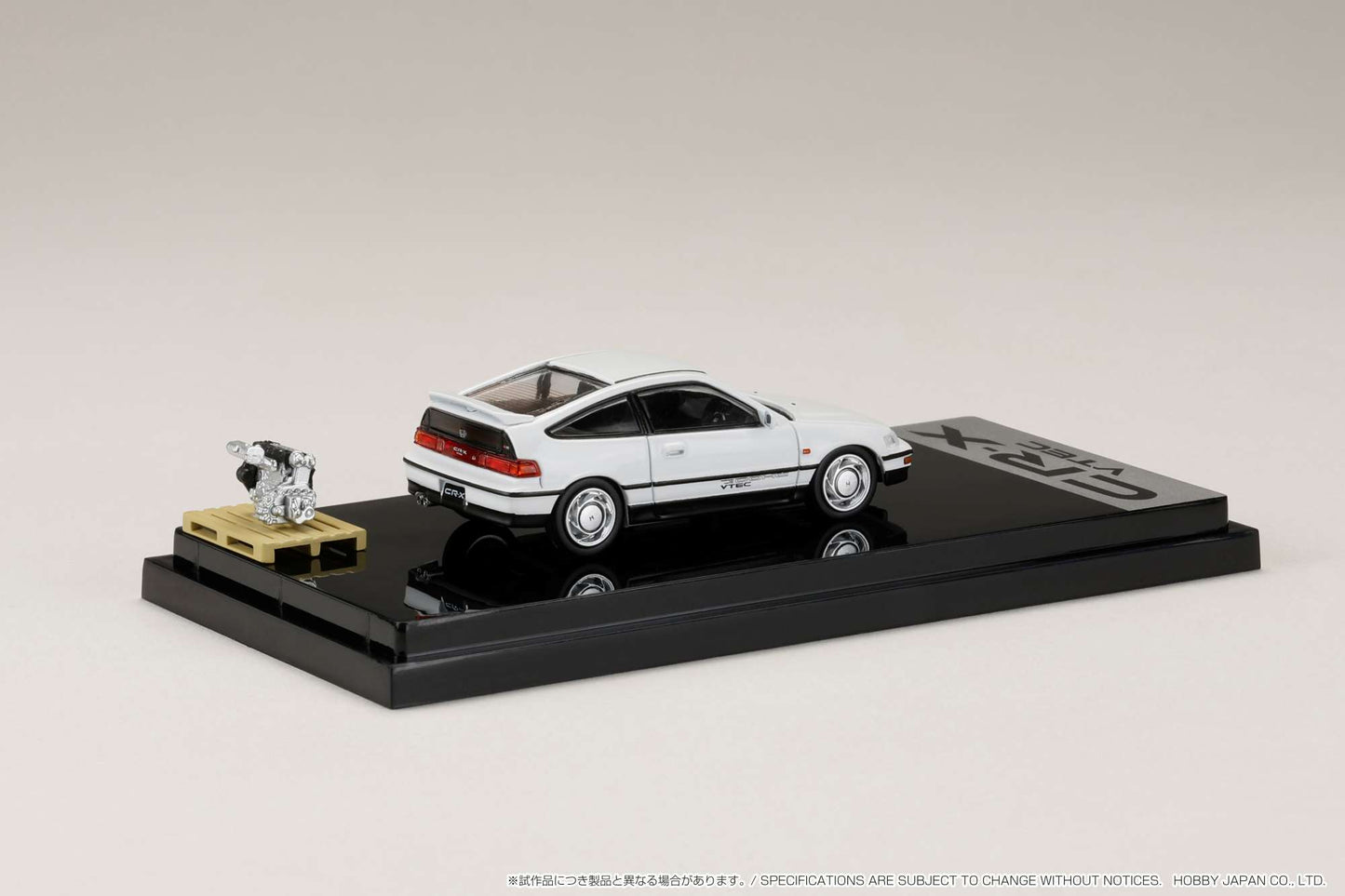 HOBBY JAPAN 1/64 Honda CR-X SiR (EF8) 1989 with Engine Display Model WHITE HJ642005W