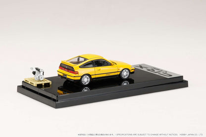 HOBBY JAPAN 1/64 Honda CR-X SiR (EF8) 1989 with Engine Display Model YELLOW HJ642005Y