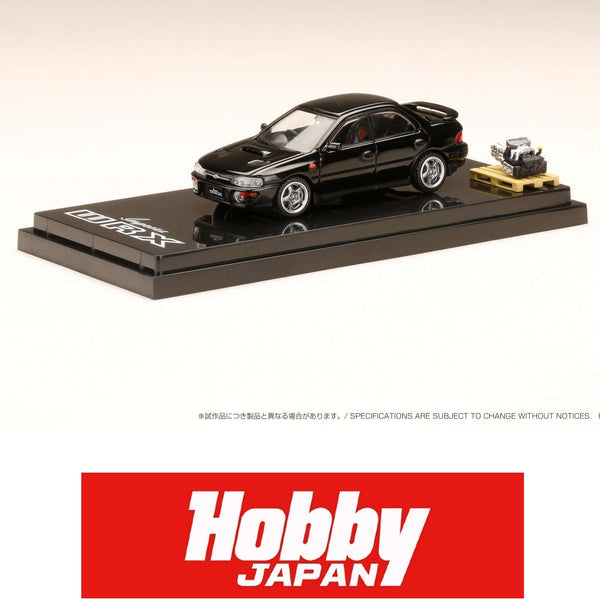 HOBBY JAPAN 1/64 SUBARU IMPREZA WRX (GC8) 1992 with Engine Display Model Black HJ642013ABK