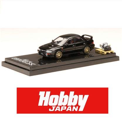 HOBBY JAPAN 1/64  SUBARU IMPREZA WRX (GC8) 1992 Customized Version with Engine Display Model Black HJ642013BBK