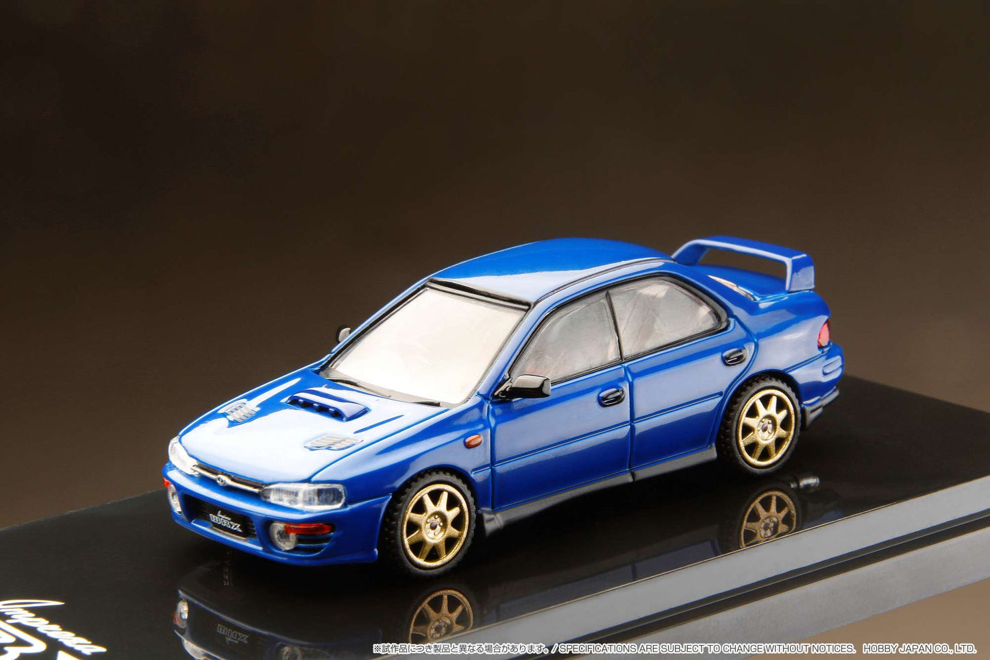 HOBBY JAPAN 1/64  SUBARU IMPREZA WRX (GC8) 1992 Customized Version with Engine Display Model Blue HJ642013BBL