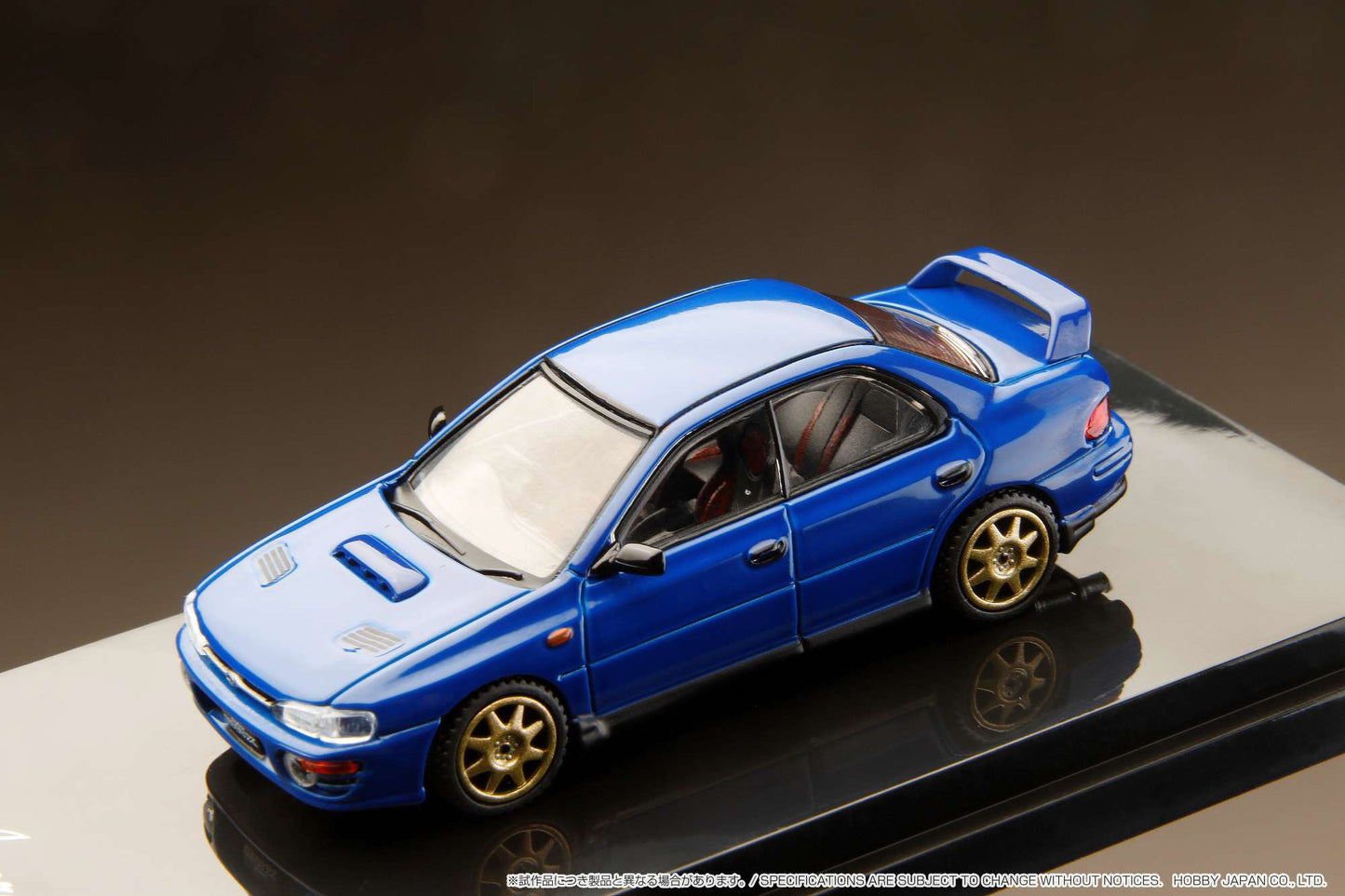 HOBBY JAPAN 1/64  SUBARU IMPREZA WRX (GC8) 1992 Customized Version with Engine Display Model Blue HJ642013BBL