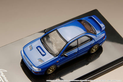 HOBBY JAPAN 1/64  SUBARU IMPREZA WRX (GC8) 1992 Customized Version with Engine Display Model Blue HJ642013BBL