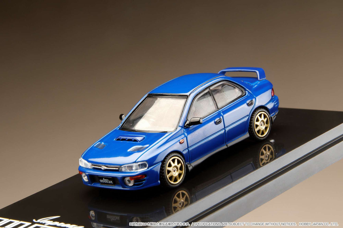 HOBBY JAPAN 1/64  SUBARU IMPREZA WRX (GC8) 1992 Customized Version with Engine Display Model Blue HJ642013BBL