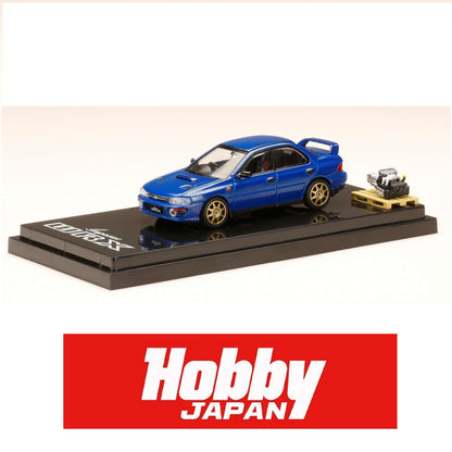 HOBBY JAPAN 1/64  SUBARU IMPREZA WRX (GC8) 1992 Customized Version with Engine Display Model Blue HJ642013BBL