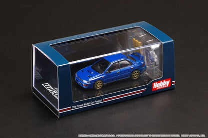HOBBY JAPAN 1/64  SUBARU IMPREZA WRX (GC8) 1992 Customized Version with Engine Display Model Blue HJ642013BBL