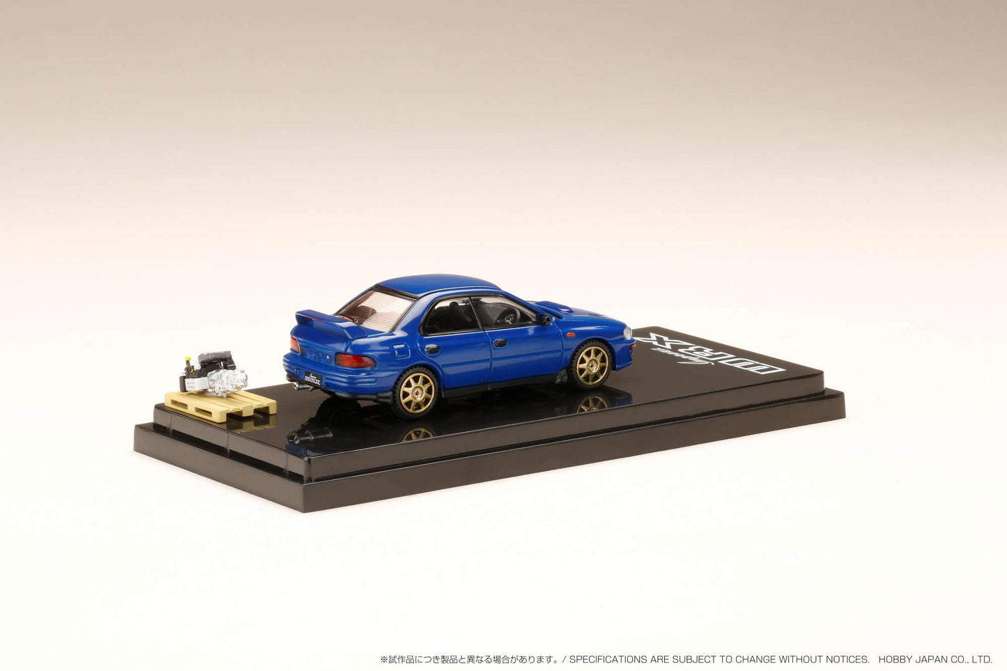 HOBBY JAPAN 1/64  SUBARU IMPREZA WRX (GC8) 1992 Customized Version with Engine Display Model Blue HJ642013BBL