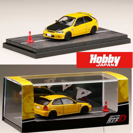HOBBY JAPAN 1/64 Honda CIVIC (EK9) Todo-Juku / Tomoyuki Tachi  (INITIAL D: Diorama Set with Driver Figure) HJ642016DA