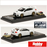 HOBBY JAPAN 1/64 SUBARU WRX STI EJ20 FINAL EDITION FULL PACAKGE with Engine Display model White HJ642021FW