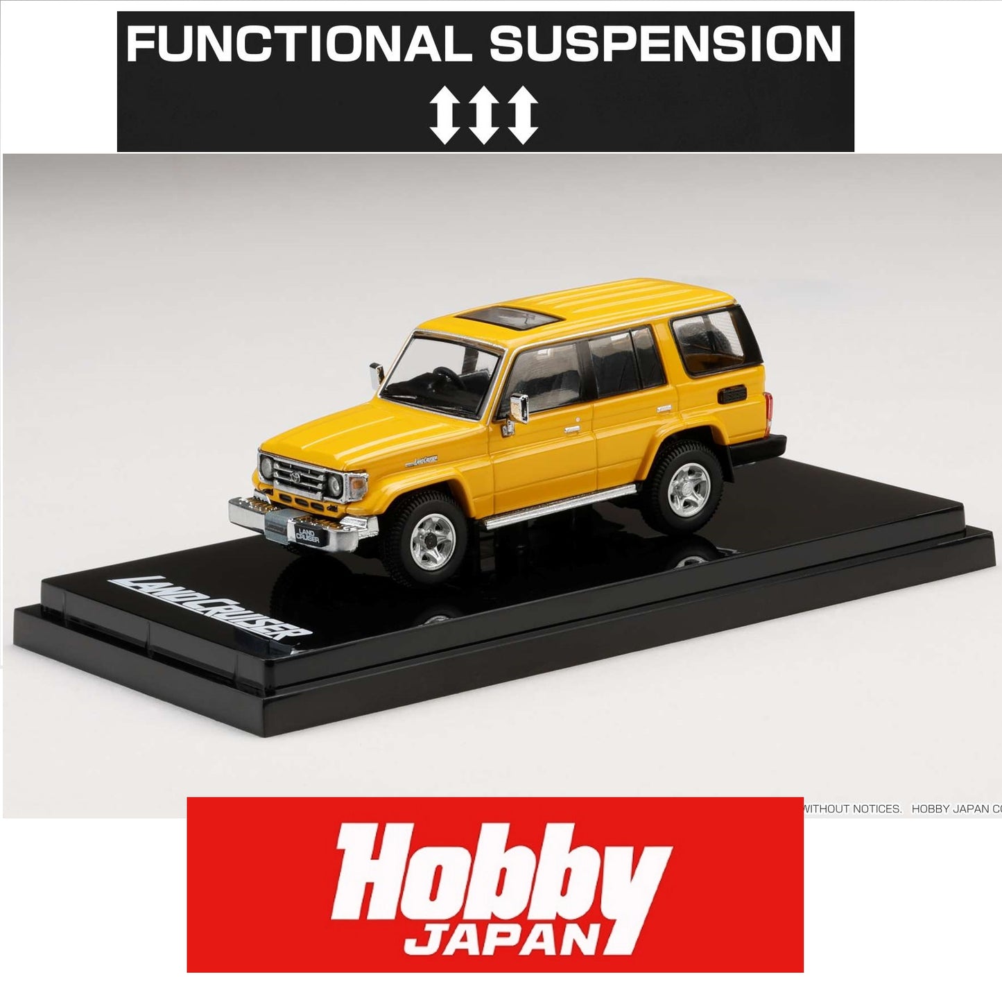 HOBBY JAPAN 1/64 Toyota LANDCRUISER 70 ZX 4 DOOR 2001 YELLOW (CUSTOMIZED COLOR) HJ642038BY