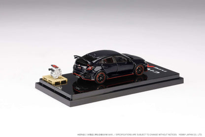HOBBY JAPAN 1/64 Honda CIVIC TYPE R (FK8) 2020 with Engine Display Model Crystal Black Pearl HJ642055ABK