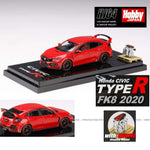 HOBBY JAPAN 1/64 Honda CIVIC TYPE R (FK8) 2020 with Engine Display Model Flame Red HJ642055AR