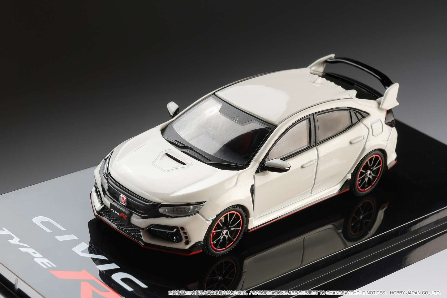 HOBBY JAPAN 1/64 Honda CIVIC TYPE R (FK8) 2020 with Engine Display Model Championship White HJ642055AW